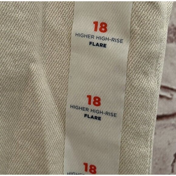 OLD NAVY Jeans Womens 18 Ecru OFF WHITE HIGHER HIGH-RISE FLARE SIDE SPLIT Ankle - Picture 6 of 6